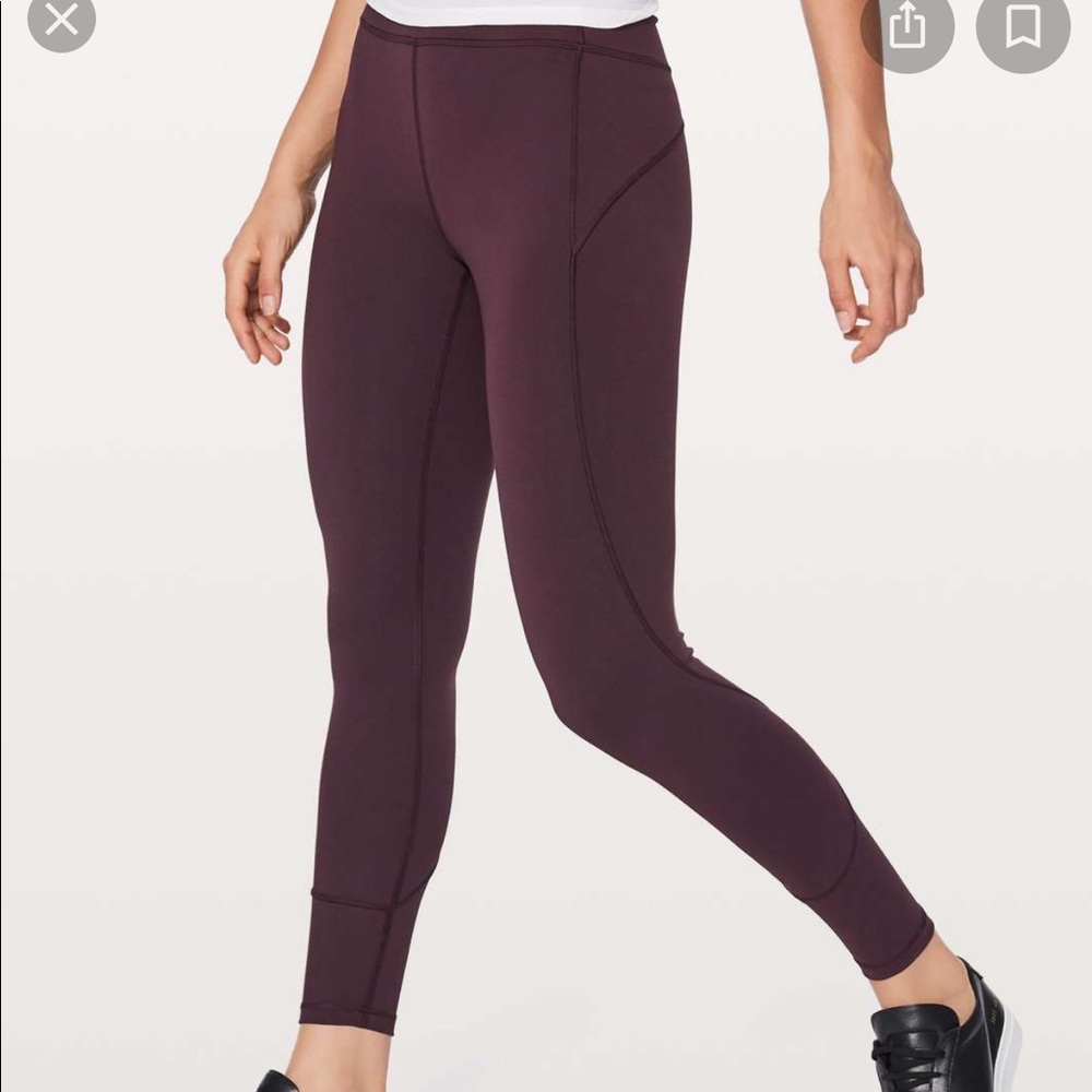 Lululemon In Movement pants- black cherry
